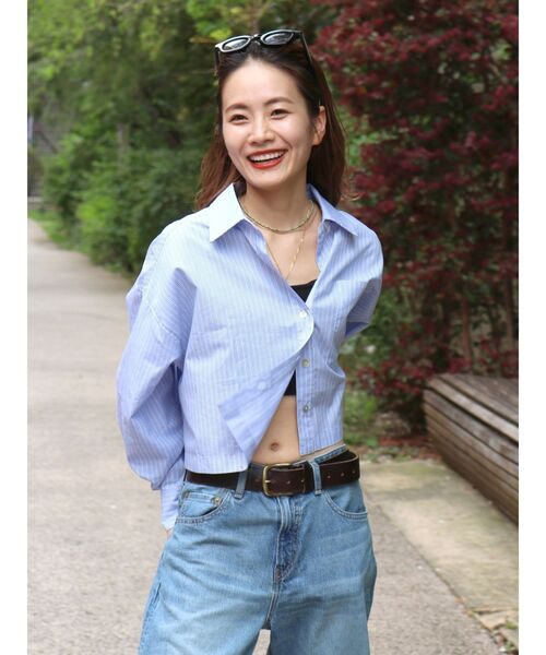 Ungrid（アングリッド）の「ショートデザインシャツ（シャツ/ブラウス・レディース・ピンク/オフホワイト/その他1/イエロー・FREE）」の5枚目の写真