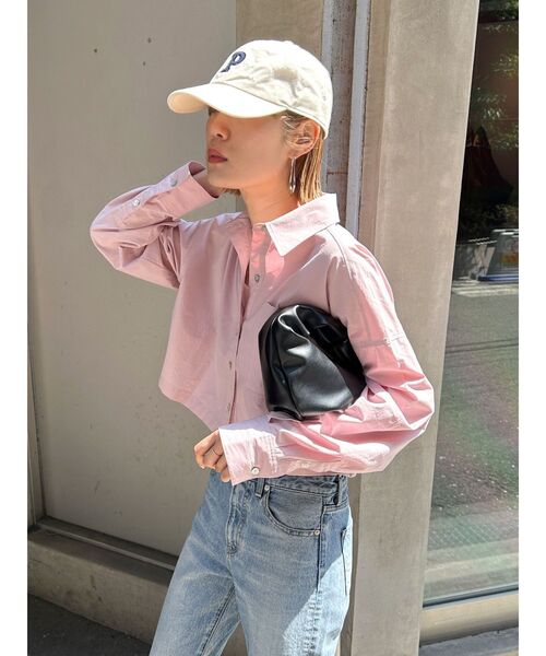 Ungrid（アングリッド）の「ショートデザインシャツ（シャツ/ブラウス・レディース・ピンク/オフホワイト/その他1/イエロー・FREE）」の6枚目の写真