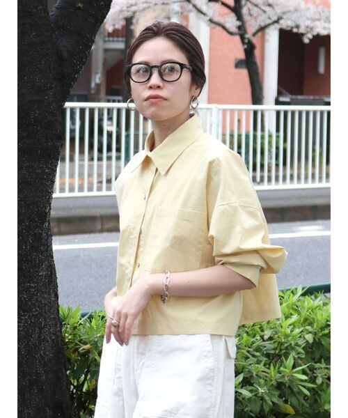 Ungrid（アングリッド）の「ショートデザインシャツ（シャツ/ブラウス・レディース・ピンク/オフホワイト/その他1/イエロー・FREE）」の7枚目の写真