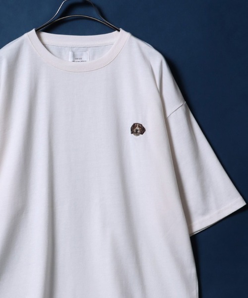 ANIECA アニーカ　刺繍シャツ　半袖　白　ホワイト　ビッグシルエット　襟付き キッズ 半袖Tシャツ ポケット刺繍 オフホワイト – ねずみのANDY
