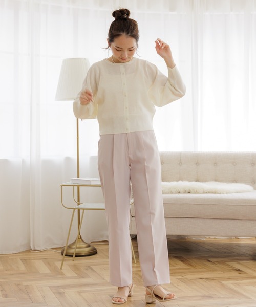 flower（フラワー）の「クラリティニットカーディガン（カーディガン/ボレロ・レディース・ピンク/ホワイト・FREE）」の10枚目の写真