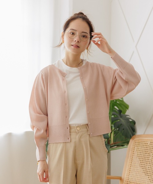 flower（フラワー）の「クラリティニットカーディガン（カーディガン/ボレロ・レディース・ピンク/ホワイト・FREE）」の13枚目の写真