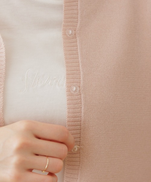 flower（フラワー）の「クラリティニットカーディガン（カーディガン/ボレロ・レディース・ピンク/ホワイト・FREE）」の17枚目の写真