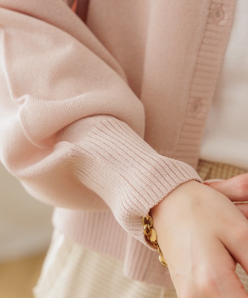 flower（フラワー）の「クラリティニットカーディガン（カーディガン/ボレロ・レディース・ピンク/ホワイト・FREE）」の18枚目の写真