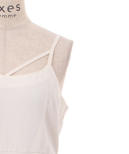 axes femme（アクシーズファム）の「ラッフルフリルキャミワンピース（ワンピース・レディース・ブラック/カーキ/ホワイト/ピンク/グレー・FREE）」の20枚目の写真