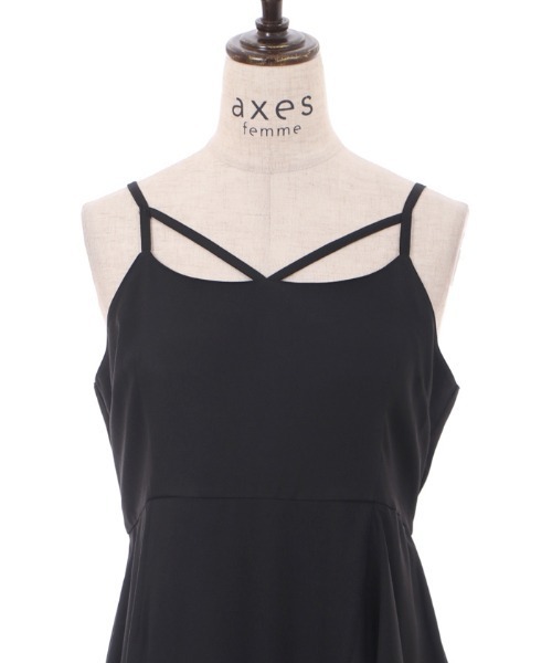 axes femme（アクシーズファム）の「ラッフルフリルキャミワンピース（ワンピース・レディース・ブラック/カーキ/ホワイト/ピンク/グレー・FREE）」の14枚目の写真