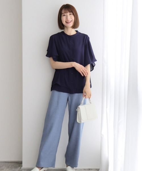Pierrot(ピエロ)の「リネンタッチストレートパンツ(その他パンツ・レディース・ブルー系その他/ライトベージュ・M/L/PM)」の10枚目の写真