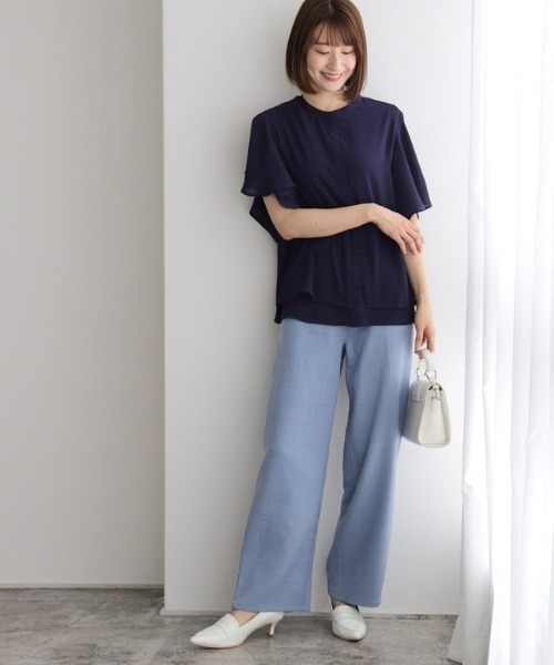 Pierrot(ピエロ)の「リネンタッチストレートパンツ(その他パンツ・レディース・ブルー系その他/ライトベージュ・M/L/PM)」の16枚目の写真