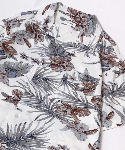 MARUKAWA（マルカワ）の「レーヨンオープンカラー アロハシャツ 総柄/花柄/無地/ヴィンテージ柄 レディース メンズ（シャツ/ブラウス・メンズ・ブラック系その他3/ホワイト系その他/ホワイト系その他3/ブラック系3/ネイビー系/グリーン系その他/ホワイト系その他4/グレー系その他/グレー系その他2/ブラック/ホワイト系その他5/ブルー/ブラウン系その他/ブラック系その他/ネイビー/ブルー系その他/ブラック系4/アイボリー/ブラック系その他7/ブラック系2/カーキ/ホワイト系その他2/グリーン・S/LL/M/L）」の5枚目の写真