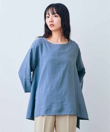 リブ　イン　コンフォート　はまじとコラボ　揺れるヘムラインを楽しむ　麻混トップス
