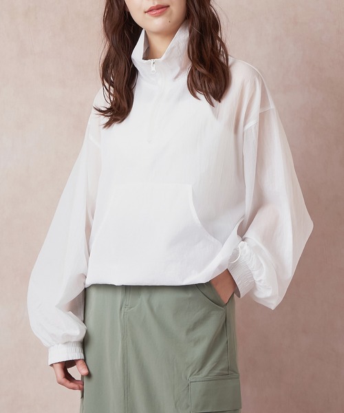 Lull(ルル)の「【Lull / ルル】シアーアノラックパーカー(パーカー・レディース・ホワイト/ブルー/ブラック・ONESIZE)」の4枚目の写真