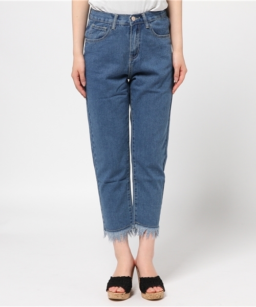 WEGO（ウィゴー）の「WEGO/ フリンジデニムパンツ（デニムパンツ・レディース・ライトインディゴブルー/インディゴブルー・MEDIUM/LARGE）」の6枚目の写真