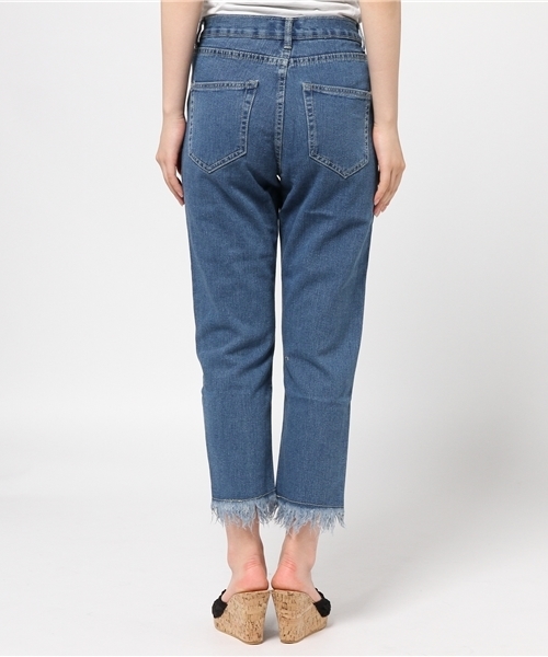 WEGO（ウィゴー）の「WEGO/ フリンジデニムパンツ（デニムパンツ・レディース・ライトインディゴブルー/インディゴブルー・MEDIUM/LARGE）」の8枚目の写真