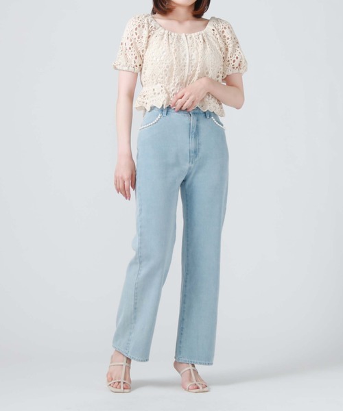 archives(アルシーヴ)の「クロシェ編み2wayTOPS(シャツ/ブラウス・レディース・ブルー/アイボリー/ブラック・MEDIUM)」の7枚目の写真