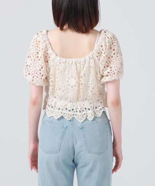 archives(アルシーヴ)の「クロシェ編み2wayTOPS(シャツ/ブラウス・レディース・ブルー/アイボリー/ブラック・MEDIUM)」の9枚目の写真