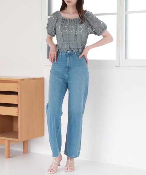 archives(アルシーヴ)の「クロシェ編み2wayTOPS(シャツ/ブラウス・レディース・ブルー/アイボリー/ブラック・MEDIUM)」の18枚目の写真