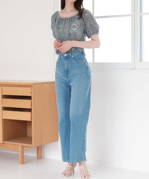 archives(アルシーヴ)の「クロシェ編み2wayTOPS(シャツ/ブラウス・レディース・ブルー/アイボリー/ブラック・MEDIUM)」の16枚目の写真