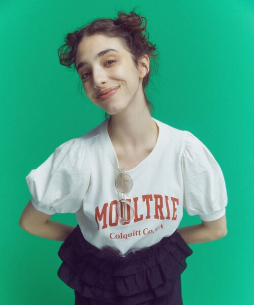 FREAK'S STORE(フリークスストア)の「パフスリーブカレッジロゴTEE(Tシャツ/カットソー・レディース・オフホワイト/チャコールグレー/レッド・フリ-)」の8枚目の写真