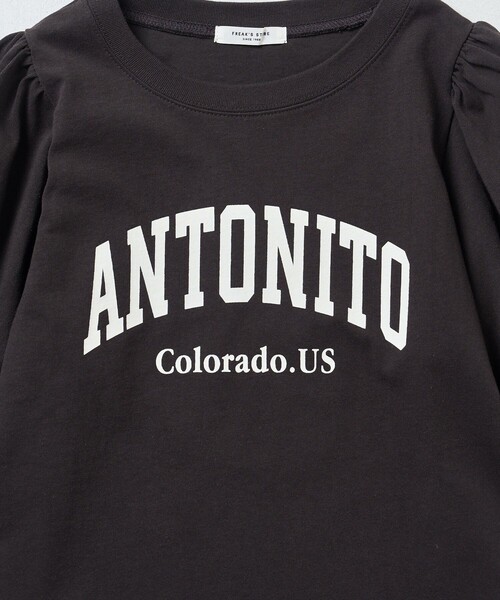 FREAK'S STORE(フリークスストア)の「パフスリーブカレッジロゴTEE(Tシャツ/カットソー・レディース・オフホワイト/チャコールグレー/レッド・フリ-)」の5枚目の写真