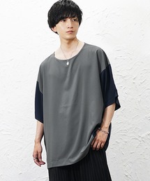 MinoriTY（マイノリティ）の「【MinoriTY】切り替えドルマンビッグTシャツ 半袖Tシャツ メンズ カットソー 秋服 夏服 オーバーサイズ ルーズシルエット ビッグサイズ（Tシャツ/カットソー）」