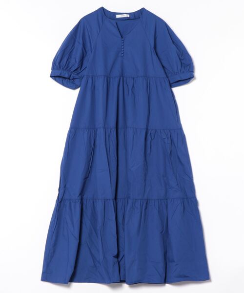 IEDIT(イディット)の「IEDIT 一枚で華やげるパフスリーブキーネックティアードワンピース(ワンピース・レディース・ブルー/ブラック・MEDIUM/LARGE/X-LARGE/XX-LARGE)」の6枚目の写真