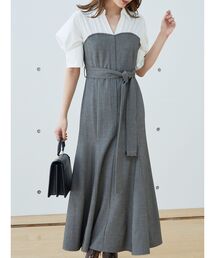 MERCURYDUO | シャツドッキング配色ワンピース(ワンピース)