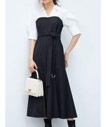 MERCURYDUO | シャツドッキング配色ワンピース(ワンピース)