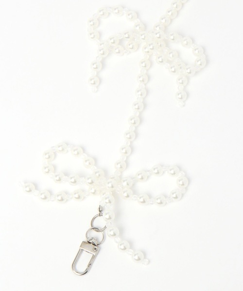 Heather（ヘザー）の「【キャセリーニ】リボンスマホストラップ　963118（スマホグッズ・レディース・アイボリー/シルバー・ONE SIZE）」の5枚目の写真