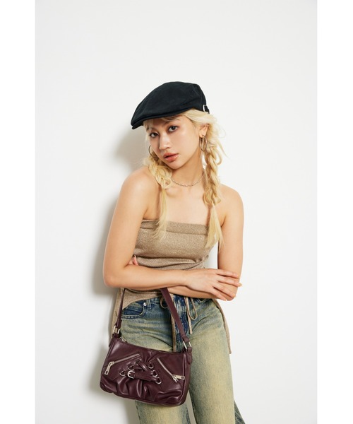 LAGUA GEM（ラグアジェム）の「GLITTER ベアトップニット（チューブトップ・レディース・ベージュ/ネイビー・FREE）」の13枚目の写真