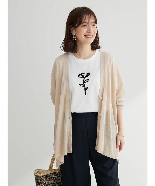 RAY CASSIN FAVORI(レイカズンフェバリ)の「・RAY CASSIN フラワーサガラ刺繍Tシャツ(Tシャツ/カットソー・レディース・その他7/チャコールグレー/オフホワイト・FREE)」の17枚目の写真