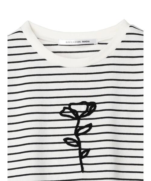 RAY CASSIN FAVORI(レイカズンフェバリ)の「・RAY CASSIN フラワーサガラ刺繍Tシャツ(Tシャツ/カットソー・レディース・その他7/チャコールグレー/オフホワイト・FREE)」の12枚目の写真
