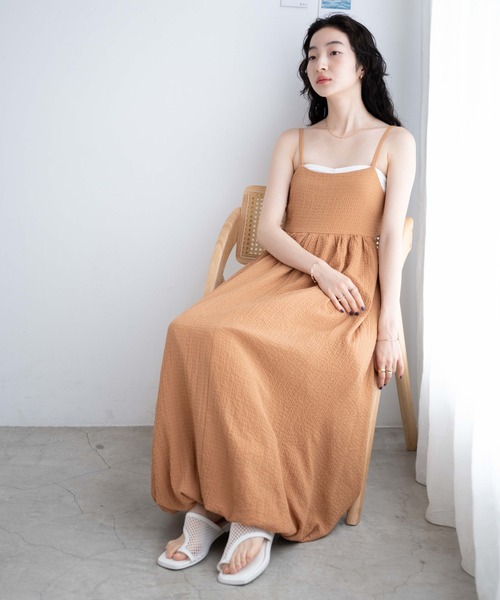 WEGO（ウィゴー）の「WEGO/サイドカットバルーンキャミワンピース（ワンピース・レディース・ブラック/オレンジ系その他・FREE）」の17枚目の写真