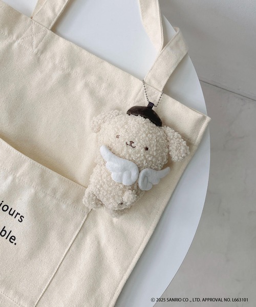 Sanrio characters と一緒ボールチェーンマスコット付トートバッグ