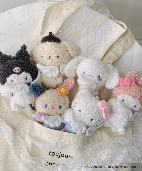 Sanrio characters と一緒ボールチェーンマスコット付トートバッグ