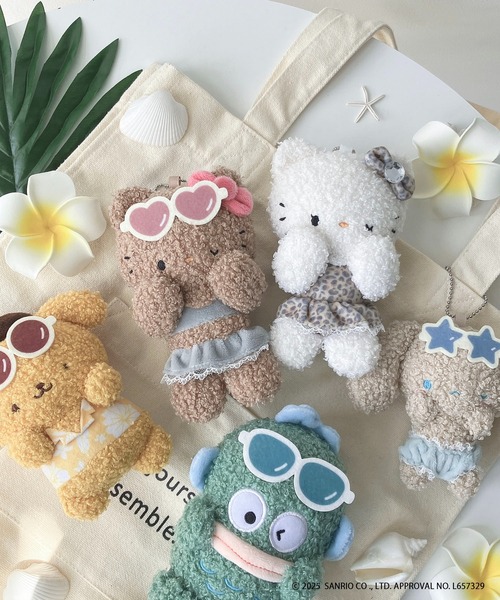 Sanrio characters と一緒ボールチェーンマスコット付トートバッグ