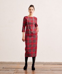 JENNE 完売 レトロチェックワンピース ネイビー M