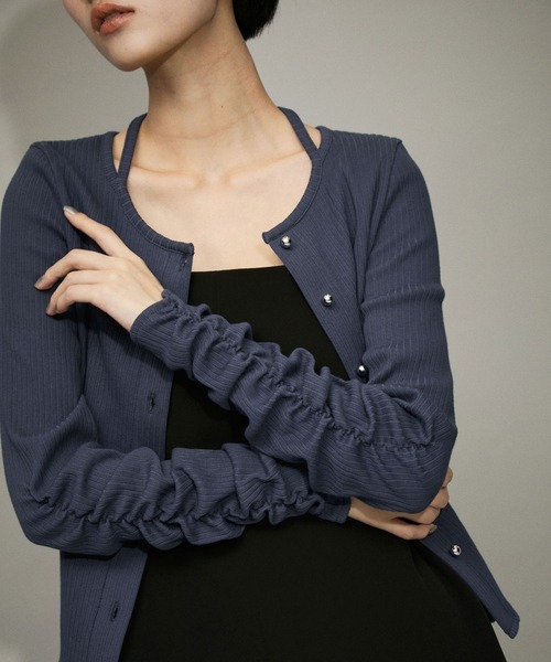 ADAM ET ROPE'（アダムエロペ）の「【サステナブル・WEB限定】ネックリボンプルオーバー（Tシャツ/カットソー・レディース・ブラック/ブラック系その他/ブルー・FREE）」の8枚目の写真