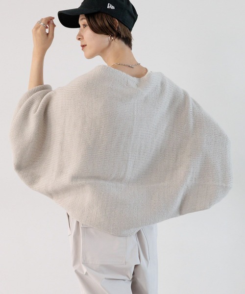 LEPSIM（レプシィム）の「3ゲージボレロニット　961214（カーディガン/ボレロ・レディース・チャコールグレー/グレイッシュベージュ・FREE）」の3枚目の写真