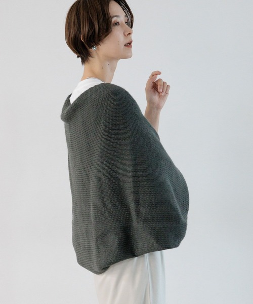 LEPSIM（レプシィム）の「3ゲージボレロニット　961214（カーディガン/ボレロ・レディース・チャコールグレー/グレイッシュベージュ・FREE）」の7枚目の写真