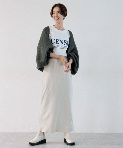 LEPSIM（レプシィム）の「3ゲージボレロニット　961214（カーディガン/ボレロ・レディース・チャコールグレー/グレイッシュベージュ・FREE）」の9枚目の写真