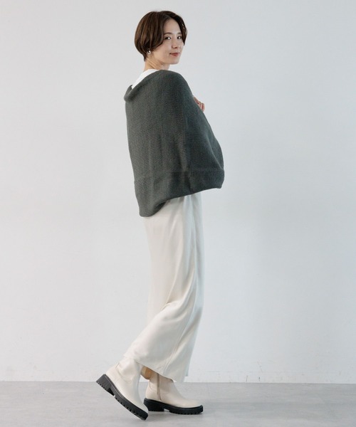 LEPSIM（レプシィム）の「3ゲージボレロニット　961214（カーディガン/ボレロ・レディース・チャコールグレー/グレイッシュベージュ・FREE）」の10枚目の写真