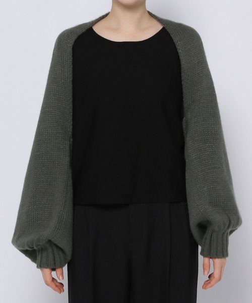 LEPSIM（レプシィム）の「3ゲージボレロニット　961214（カーディガン/ボレロ・レディース・チャコールグレー/グレイッシュベージュ・FREE）」の11枚目の写真