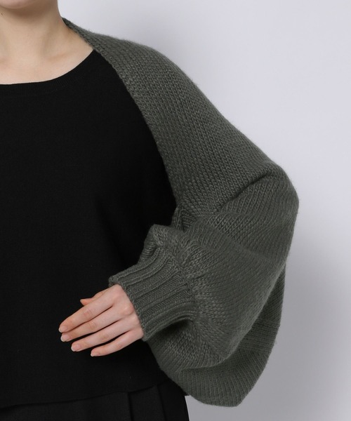 LEPSIM（レプシィム）の「3ゲージボレロニット　961214（カーディガン/ボレロ・レディース・チャコールグレー/グレイッシュベージュ・FREE）」の15枚目の写真