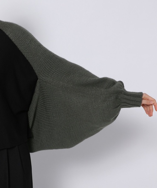 LEPSIM（レプシィム）の「3ゲージボレロニット　961214（カーディガン/ボレロ・レディース・チャコールグレー/グレイッシュベージュ・FREE）」の16枚目の写真