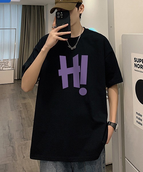 ARCHIVER(アーカイバ)の「【Bz】Hi!プリントオーバーサイズ半袖Tシャツ(Tシャツ/カットソー・メンズ・ホワイト/ブラック・FREE)」の8枚目の写真