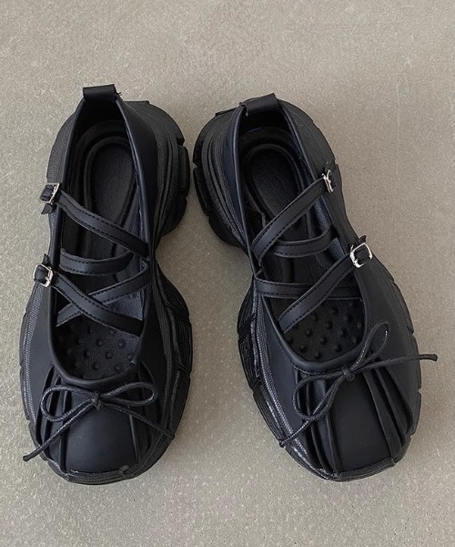 wears（ウェアーズ）の「メリージェーンスニーカーシューズ（スニーカー・レディース・ブラック/アイボリー・M/L）」の12枚目の写真