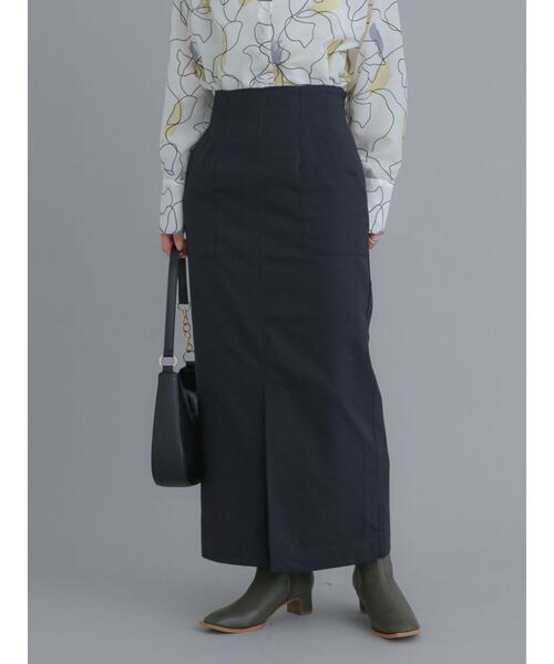 Te chichi（テチチ）の「ロングナロースカート（スカート・レディース・ネイビー/グリーン/ベージュ・F）」の4枚目の写真