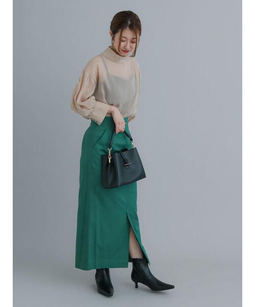 Te chichi（テチチ）の「ロングナロースカート（スカート・レディース・ネイビー/グリーン/ベージュ・F）」の12枚目の写真