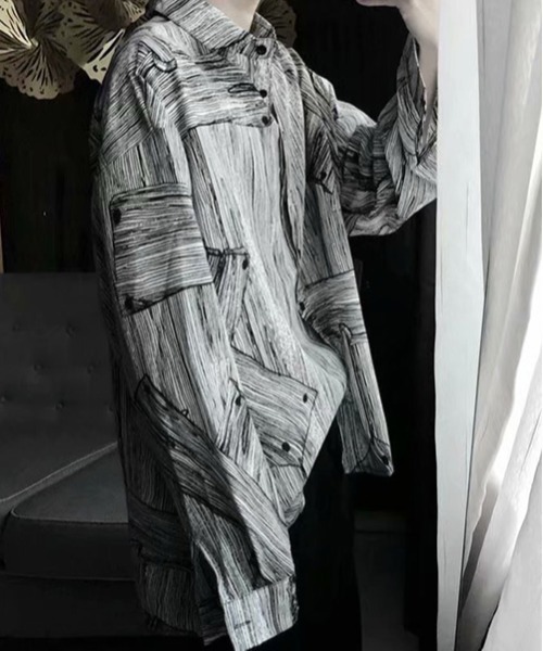 ROOPTOKYO（ループトウキョウ）の「総柄パターンシャツ ヴィンテージ風（シャツ/ブラウス・メンズ・グレー・M/L/XL）」の5枚目の写真