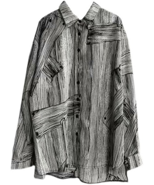 ROOPTOKYO（ループトウキョウ）の「総柄パターンシャツ ヴィンテージ風（シャツ/ブラウス・メンズ・グレー・M/L/XL）」の2枚目の写真